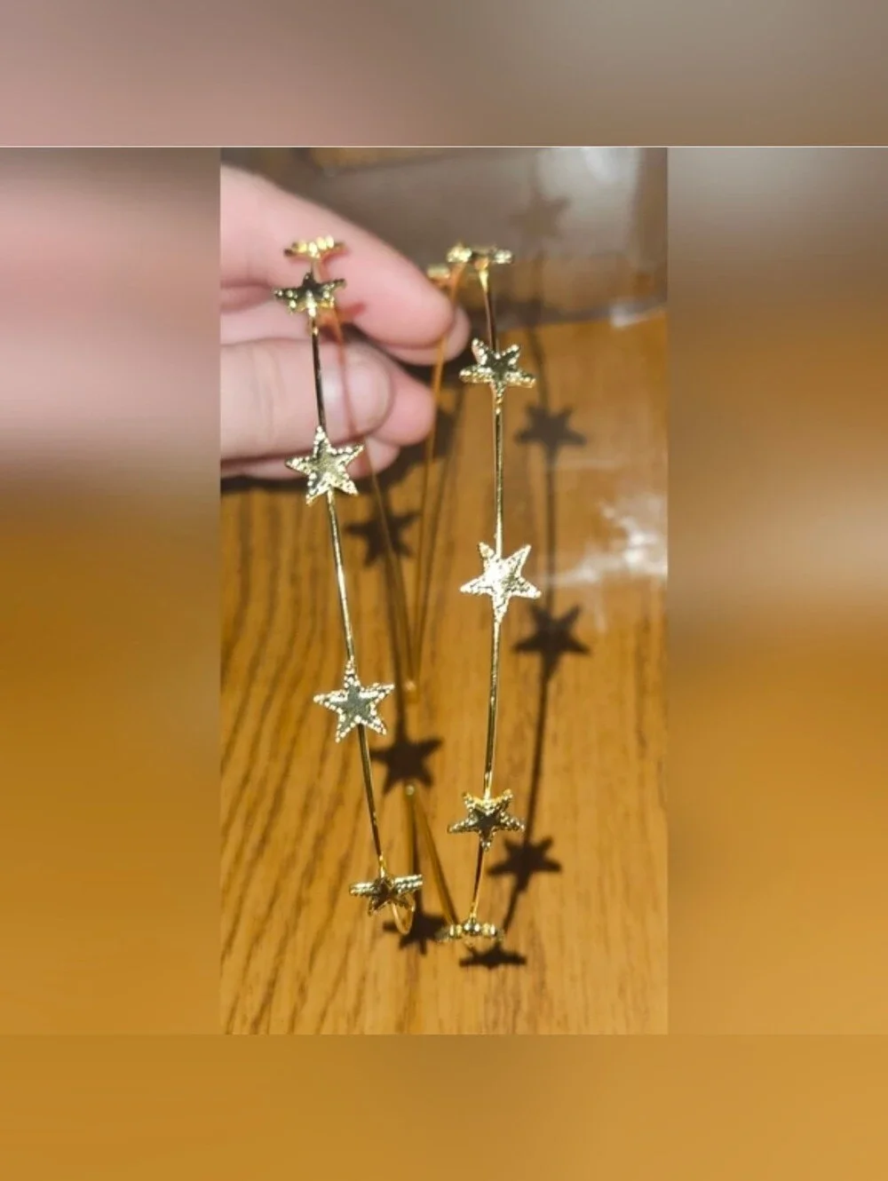 Double Row Gold Metal Star Headband BNIB